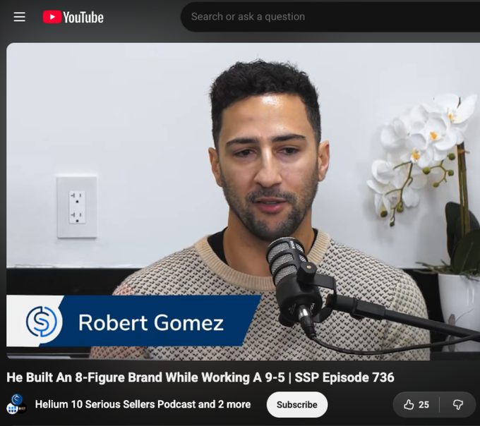 Robert Gomez on a podcast episode titled He Built An 8-Figure Brand While Working A 9 to 5